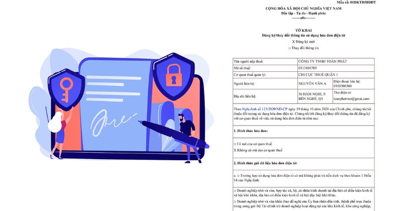 điều kiện chữ ký số và thủ tục nộp mẫu 01 ĐKTĐ HĐĐT với cơ quan Thuế